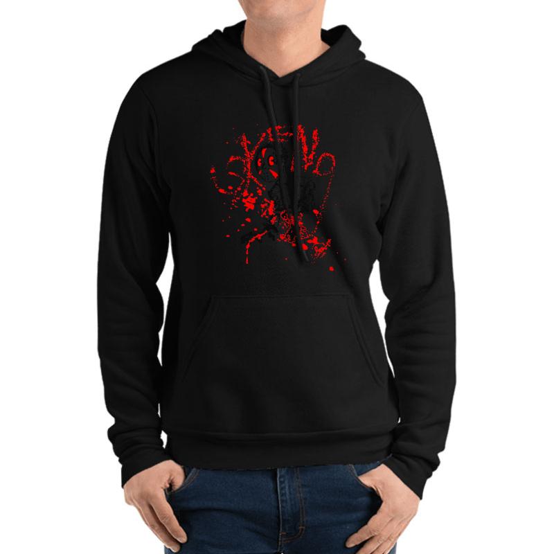 Afourteen Red 6A Unisex Hooded Sweatshirt Men Black