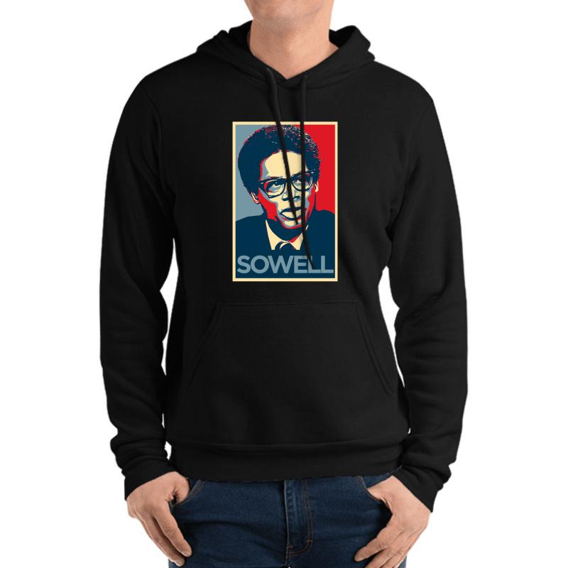 Thomas Sowell In Color Unisex Hooded Sweatshirt Men Black