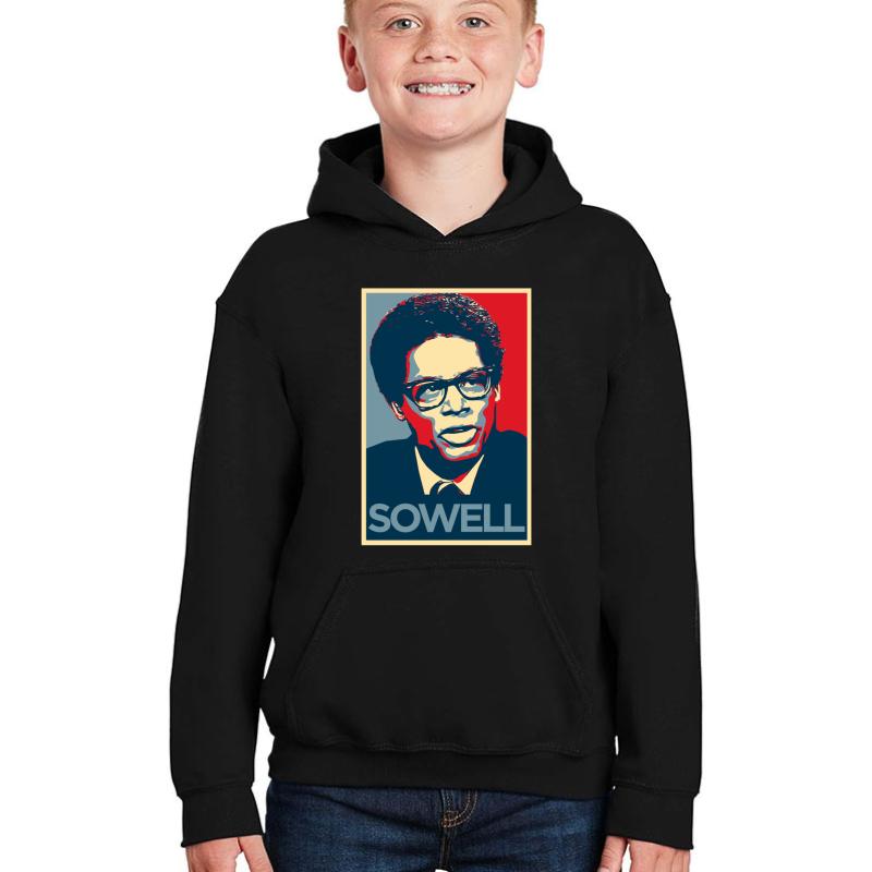 Thomas Sowell In Color Youth Hooded Sweatshirt Boy Black