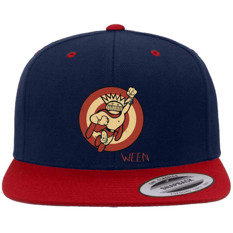 Ween Logo Premium Flat Bill Snapback Cap  Navy