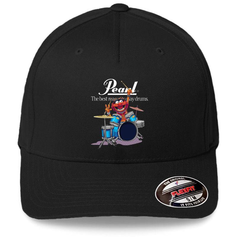 Animal Drummer The Muppets Show Flexfit Baseball Cap  Black