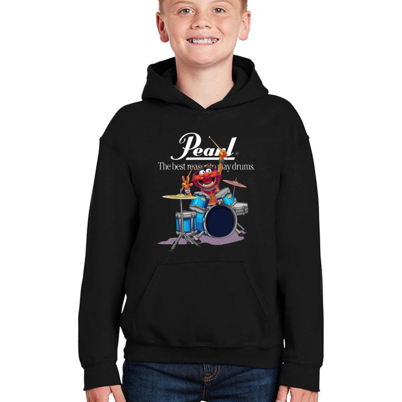 Animal Drummer The Muppets Show Youth Hooded Sweatshirt Boy Black