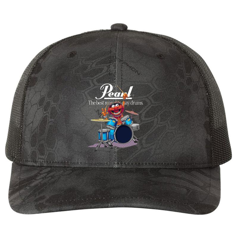 Animal Drummer The Muppets Show Richardson Premium Trucker Snapback Cap  Kryptek Typhon Black