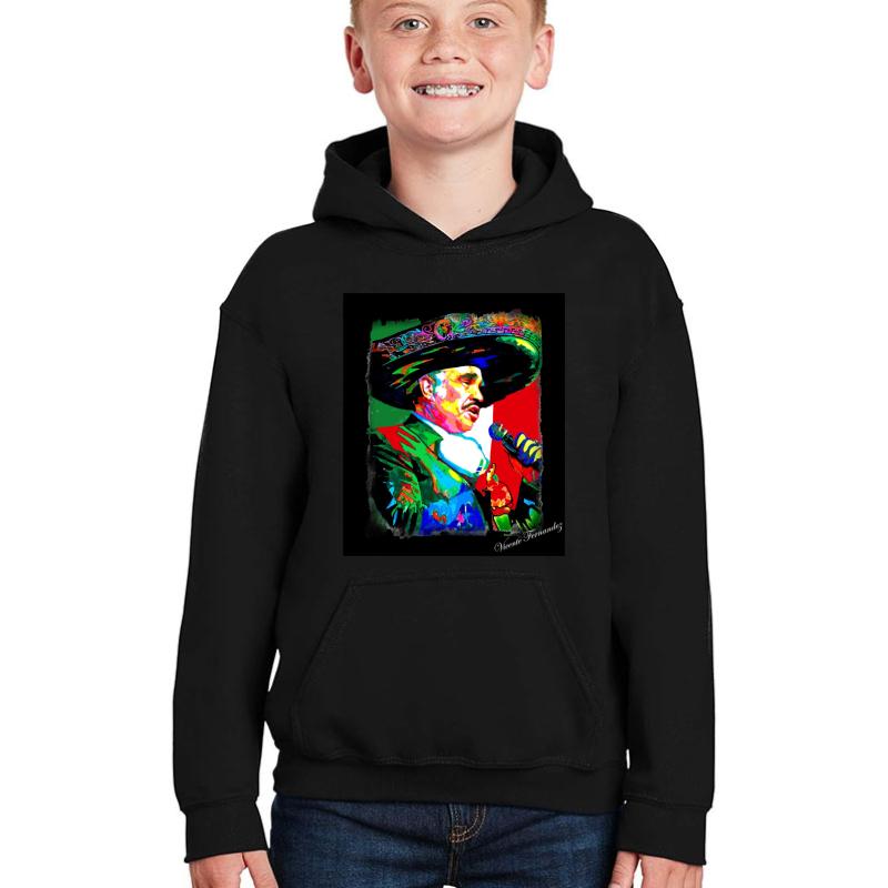 Vicente Fernandez Youth Hooded Sweatshirt Boy Black