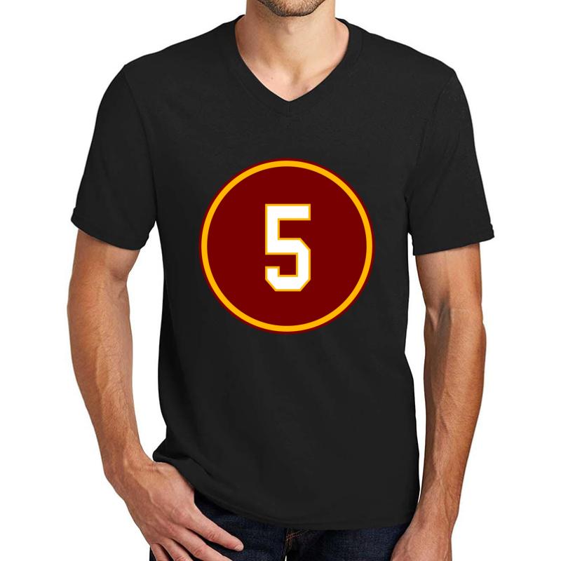 Tress Way Number 5 Jersey Washington Football Team Inspired Unisex V-Neck T-Shirt Men Black