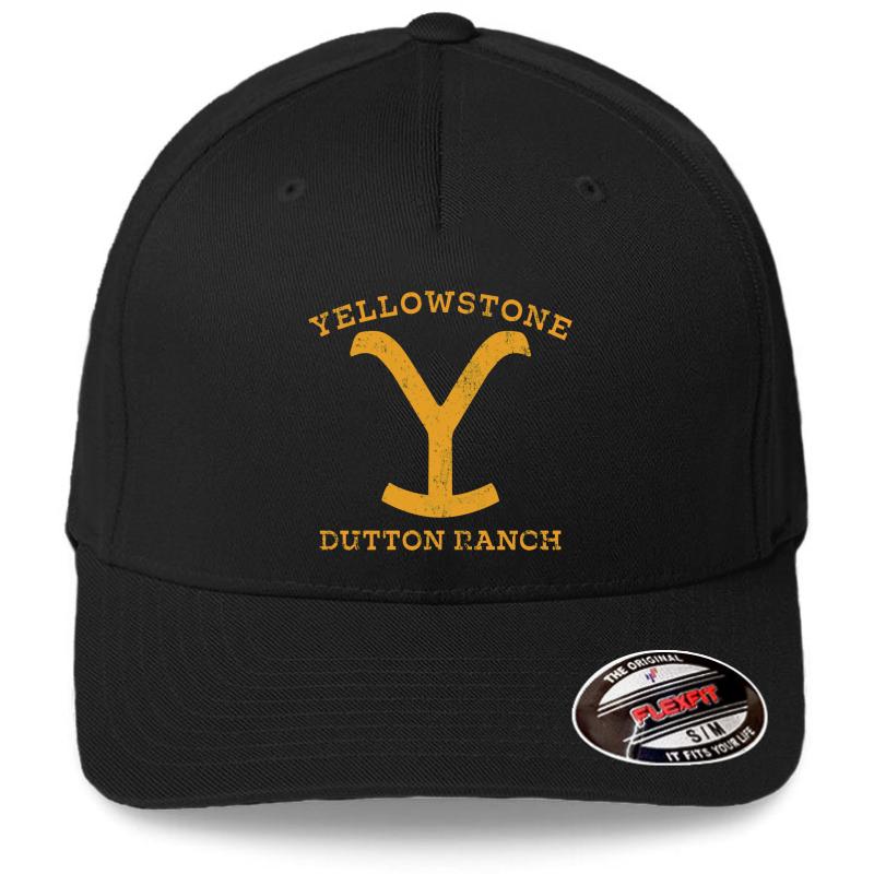 Yellowstone Dutton Ranch Montana Flexfit Baseball Cap  Black