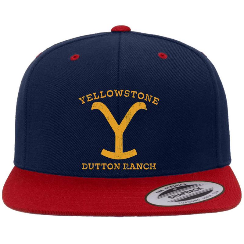 Yellowstone Dutton Ranch Montana Premium Flat Bill Snapback Cap  Navy