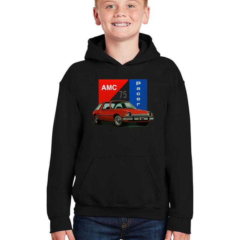 1975 Amc Pacer Youth Hooded Sweatshirt Boy Black