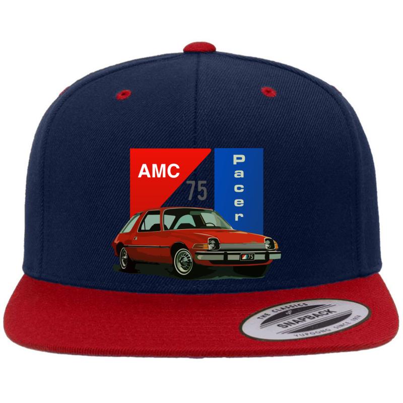 1975 Amc Pacer Premium Flat Bill Snapback Cap  Navy