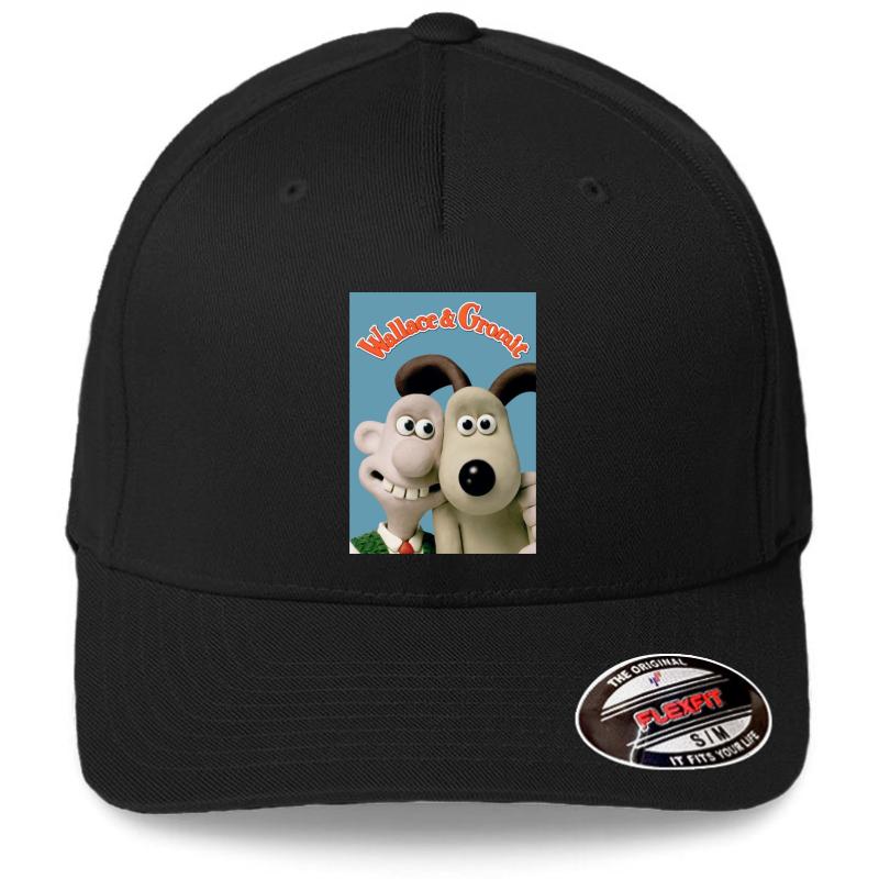 Wallace And Gromit Flexfit Baseball Cap  Black