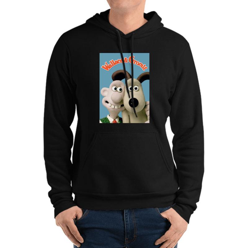 Wallace And Gromit Unisex Hooded Sweatshirt Men Black