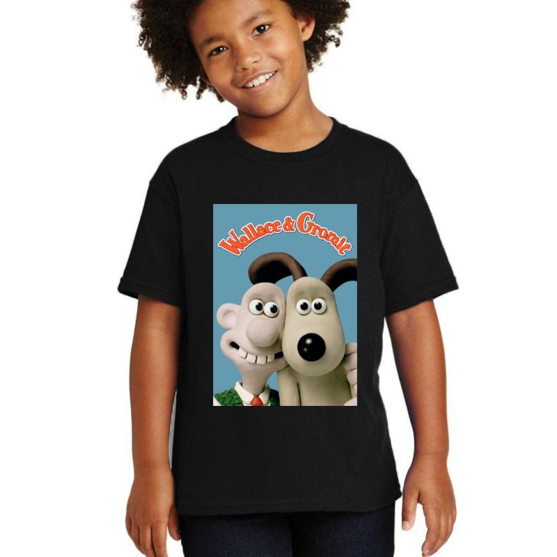 Wallace And Gromit Youth T-Shirt Boy Black