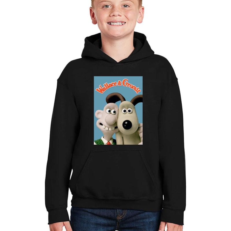 Wallace And Gromit Youth Hooded Sweatshirt Boy Black