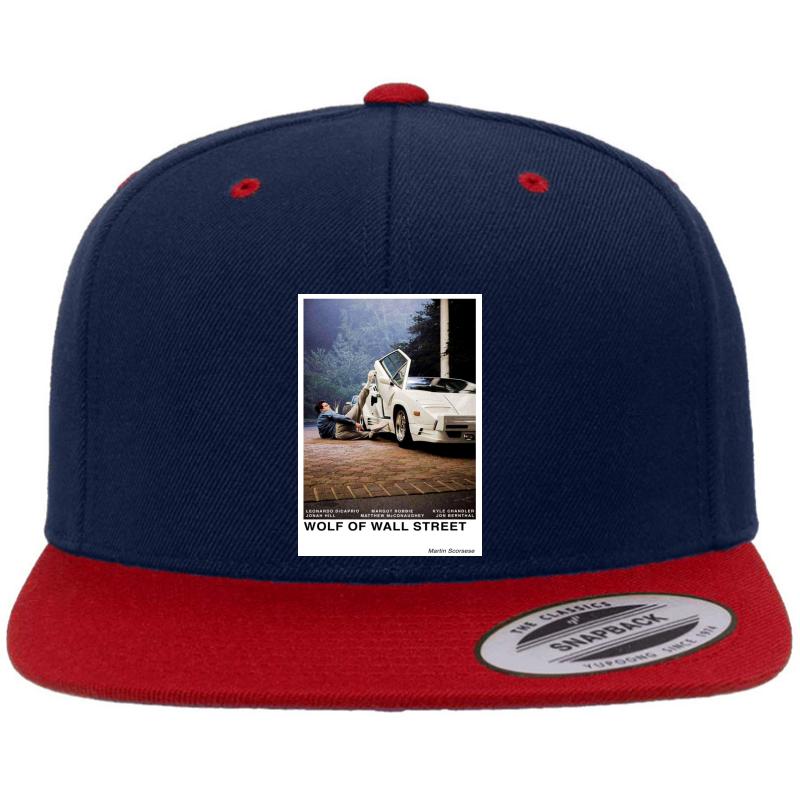 Wolf Of Wall Street Premium Flat Bill Snapback Cap  Navy