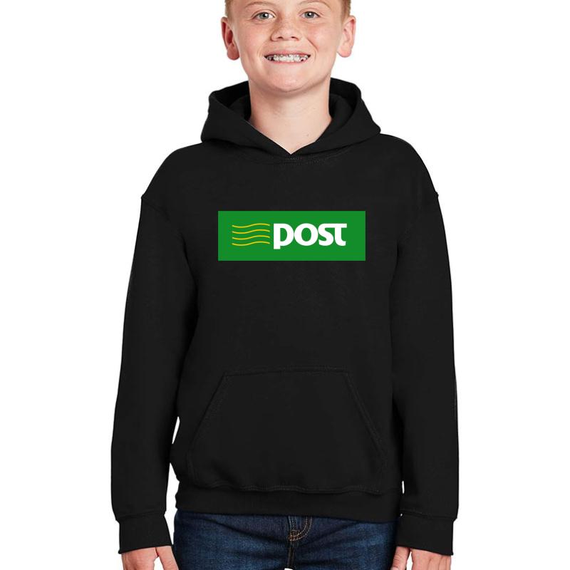 An Post Ireland Mail Logo Youth Hooded Sweatshirt Boy Black