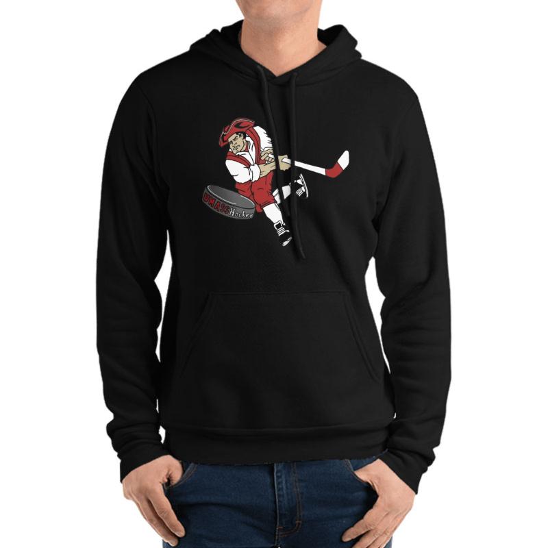 Umass Hockey - Sam The Minuteman Logo Unisex Hooded Sweatshirt Men Black