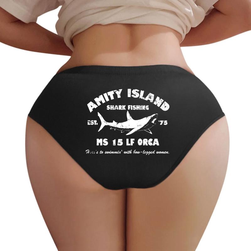 Amity Island Shark Fishing Est - 1975 Women Underwear Panties Women Black