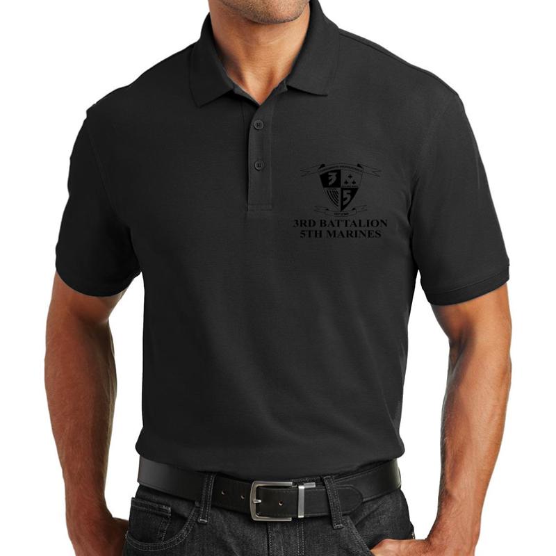 3Rd Battalion 5Th Marines Full Color Veteran  Unisex Polo Jersey Sport Shirt Men Black