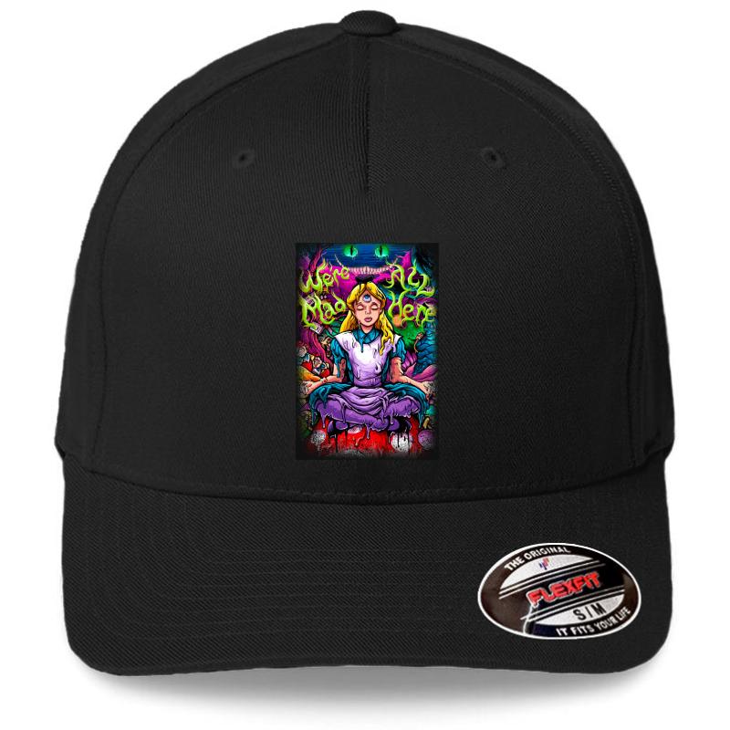 Alice In Wonderland Flexfit Baseball Cap  Black