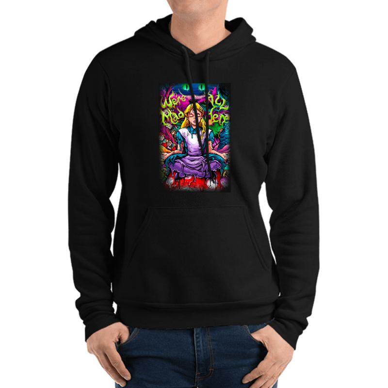 Alice In Wonderland Unisex Hooded Sweatshirt Men Black