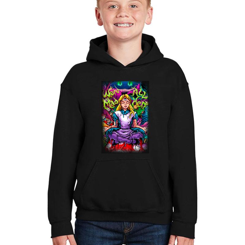 Alice In Wonderland Youth Hooded Sweatshirt Boy Black