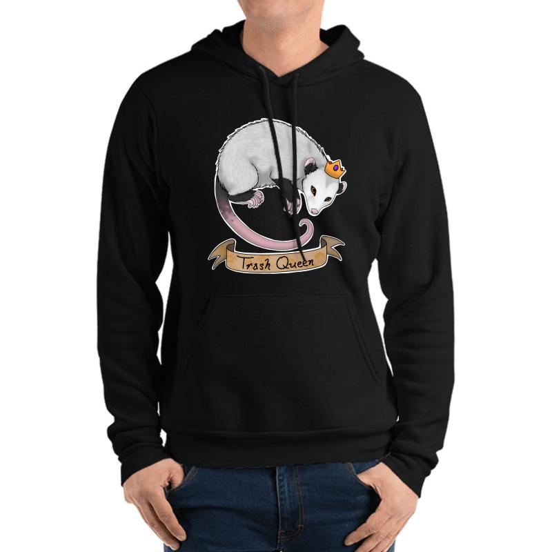 Trash Queen Opossum Possum Unisex Hooded Sweatshirt Men Black