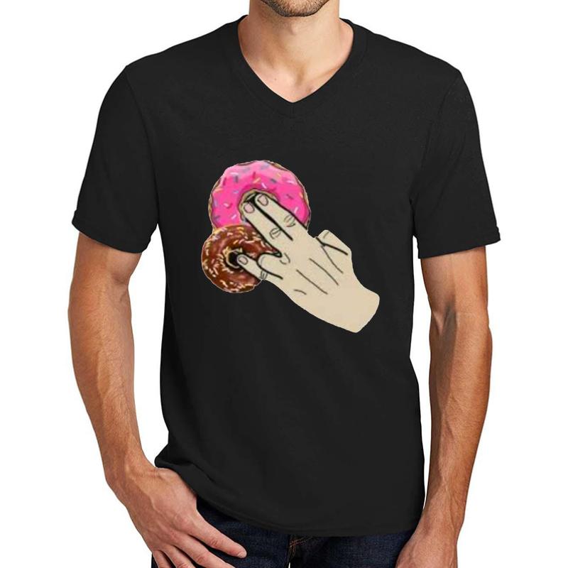 2 In The Pink 1 In The Stink Dirty Donut Funny Gift For Men Women - Donut For Sister - Donut For Wife - Donut For Girlfriend Unisex V-Neck T-Shirt Men Black