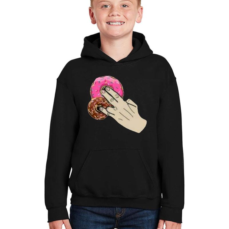 2 In The Pink 1 In The Stink Dirty Donut Funny Gift For Men Women - Donut For Sister - Donut For Wife - Donut For Girlfriend Youth Hooded Sweatshirt Boy Black