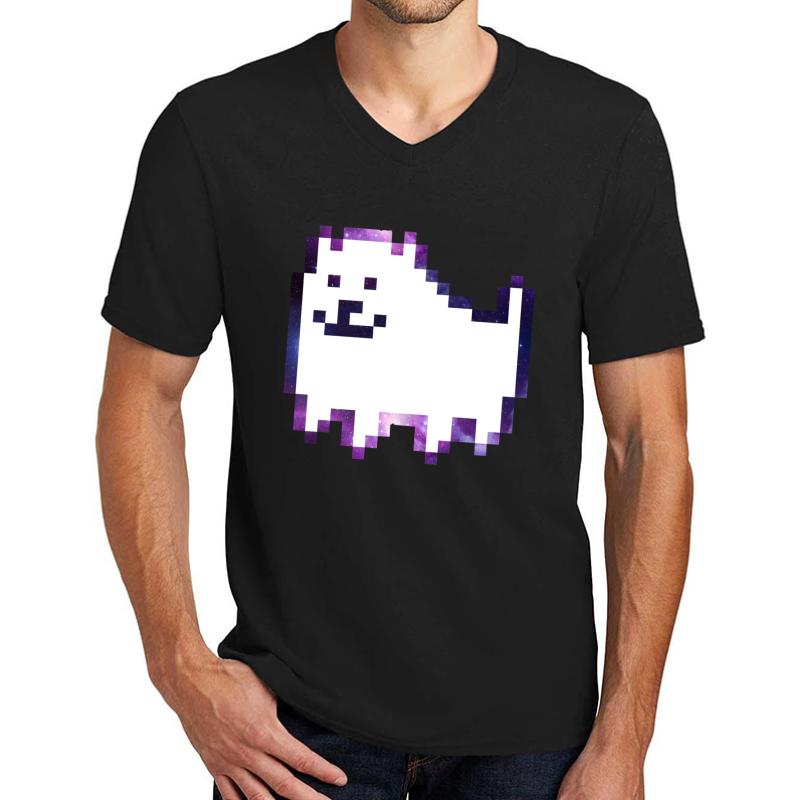 Undertale Annoying Dog Galaxy Unisex V-Neck T-Shirt Men Black