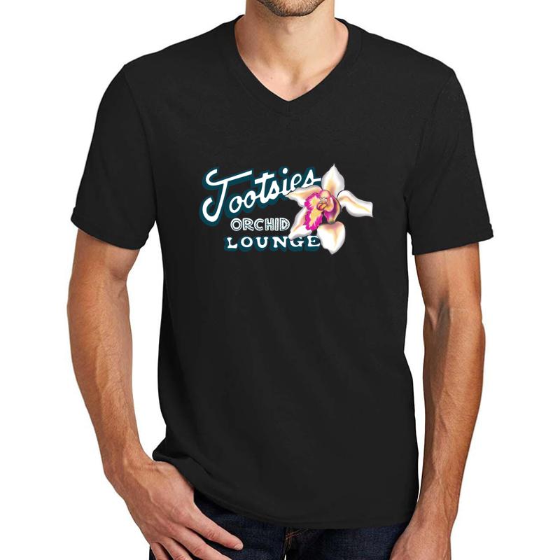 Tootsies Orchid Lounge Unisex V-Neck T-Shirt Men Black