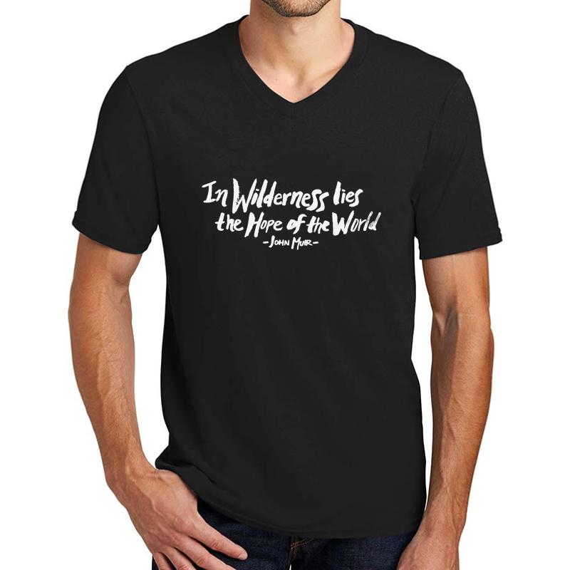 Wilderness Hope X John Muir Unisex V-Neck T-Shirt Men Black