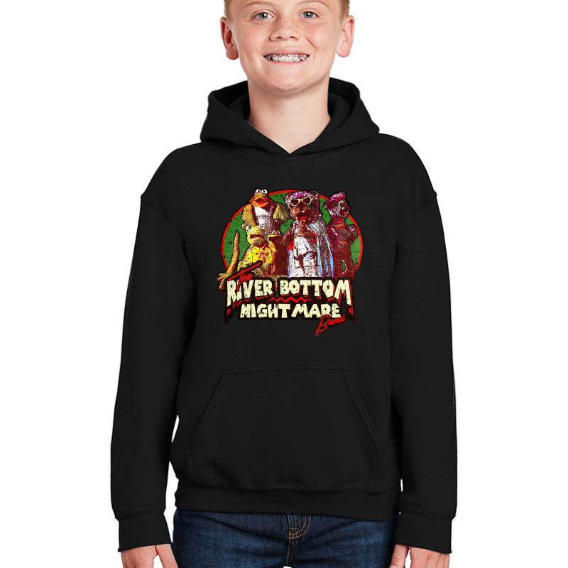 Vintage River Bottom Nightmare Band Youth Hooded Sweatshirt Boy Black