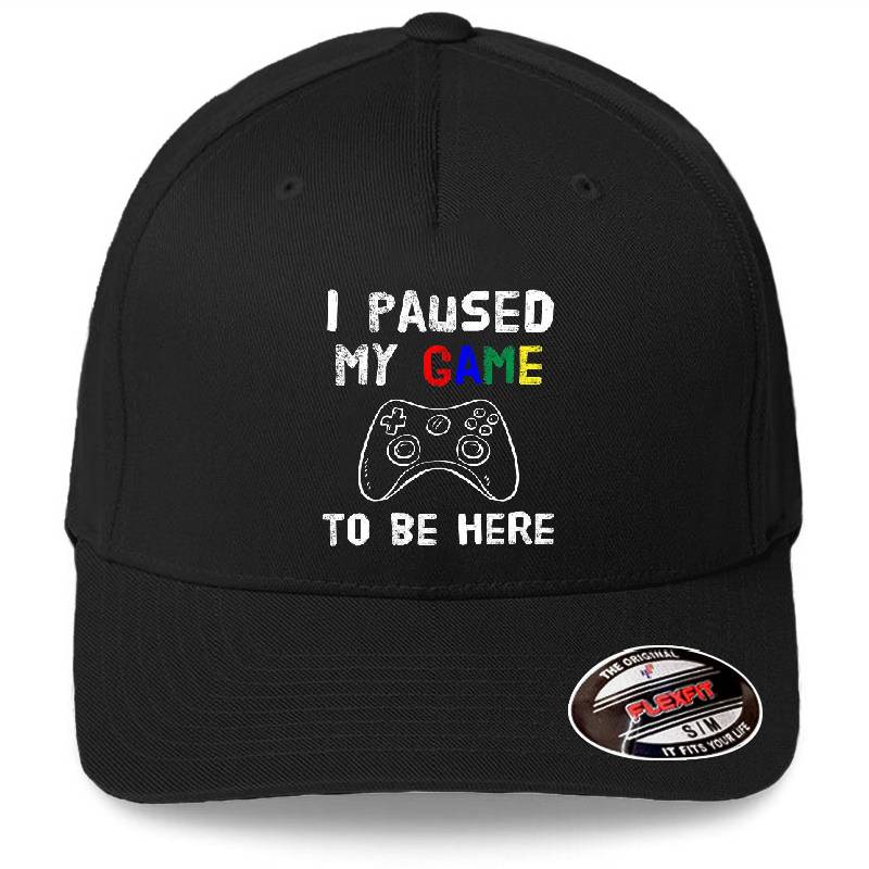 i paused my game to be here Premium Flat Bill Snapback Caps