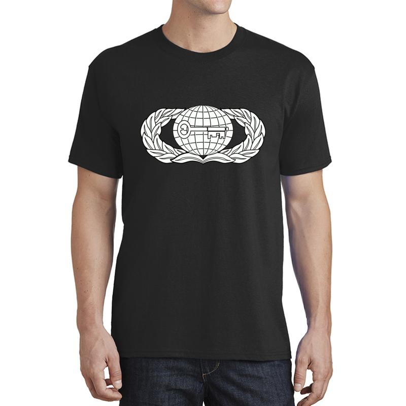 Air Force Intelligence Occupational Badge White  Unisex T-Shirt Men Black