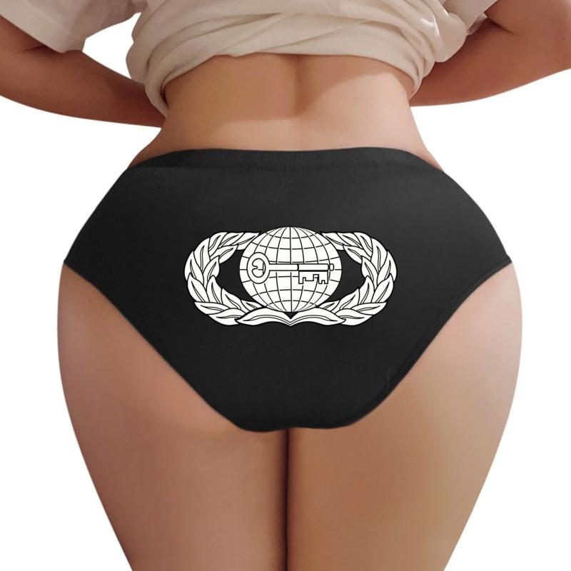 Air Force Intelligence Occupational Badge White  Women Underwear Panties Women Black