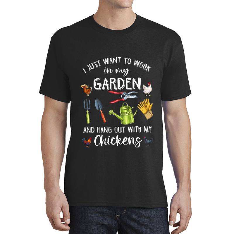 I Just Want To Work In My Garden And Play With My Chickens  Unisex Polo Jersey Sport Shirts