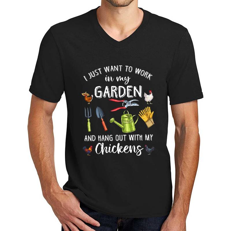 I Just Want To Work In My Garden And Play With My Chickens  Unisex Polo Jersey Sport Shirts