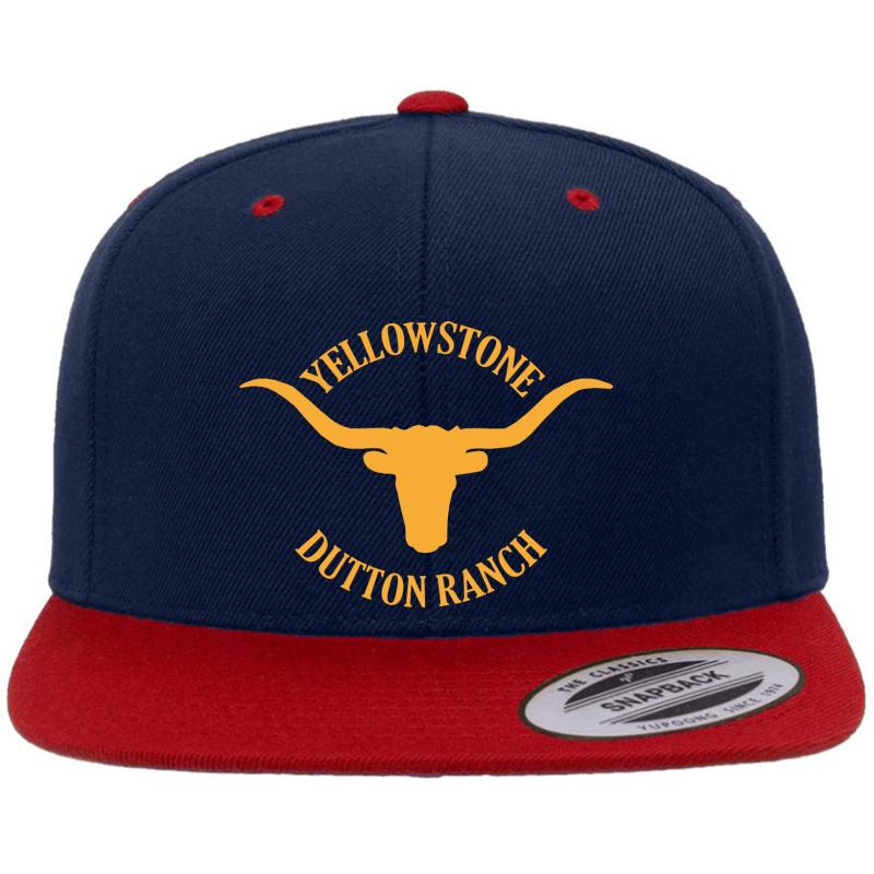 Yellowstone Dutton Ranch Montana Premium Flat Bill Snapback Cap  Navy