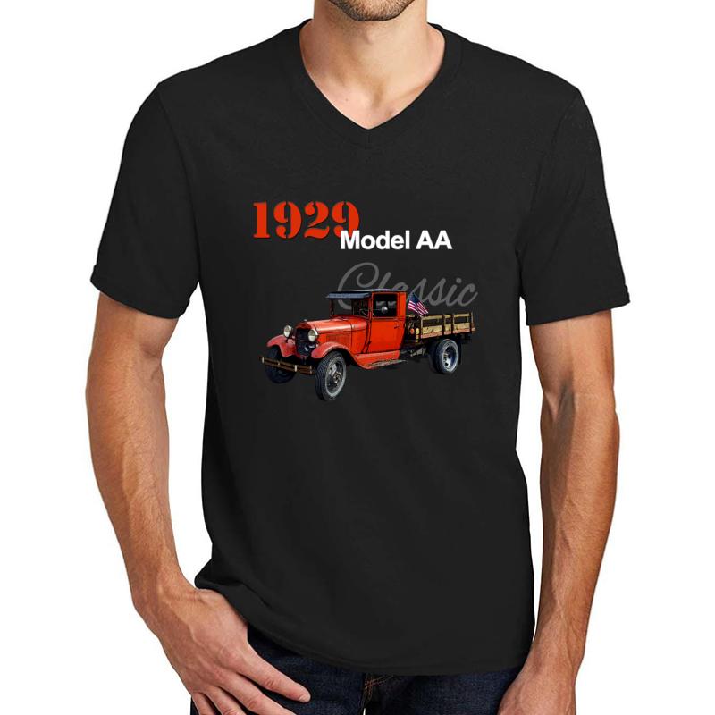 1929 Model Aa Truck - Vintage Pickup Unisex V-Neck T-Shirt Men Black