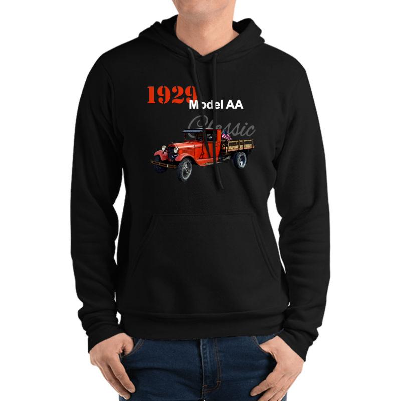 1929 Model Aa Truck - Vintage Pickup Unisex Hooded Sweatshirt Men Black