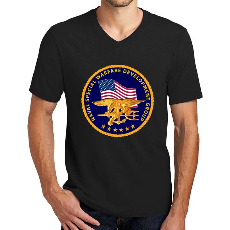 Us Devgru Seal Team 6 Logo Unisex V-Neck T-Shirt Men Black