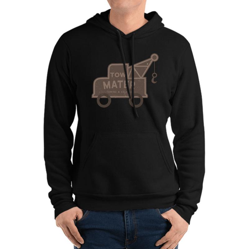 Tow-Mater Unisex Hooded Sweatshirt Men Black