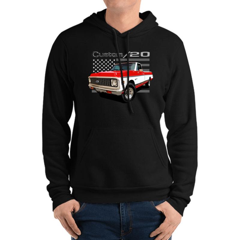 1972 Chevy C20 Unisex Hooded Sweatshirt Men Black