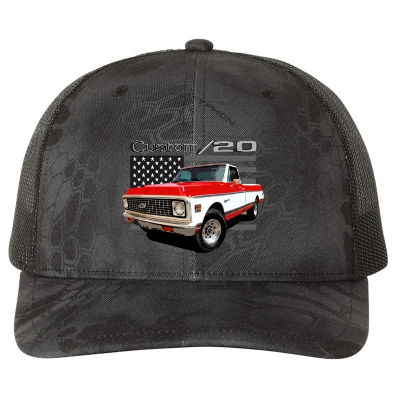 1972 Chevy C20 Richardson Premium Trucker Snapback Cap  Kryptek Typhon Black