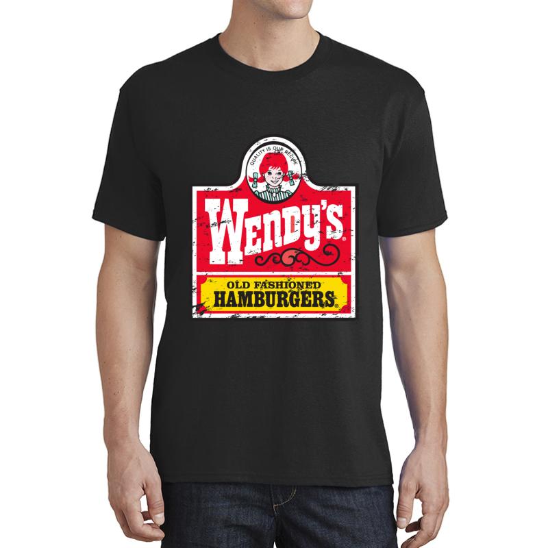 Wendy's Logo Vintage Design Unisex T-Shirt Men Black