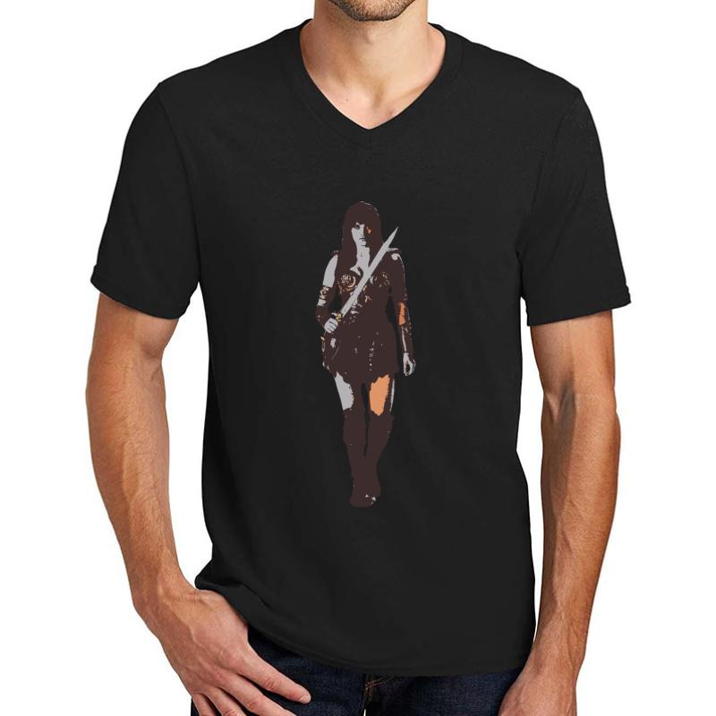 Xena Warrior Princess Unisex V-Neck T-Shirt Men Black