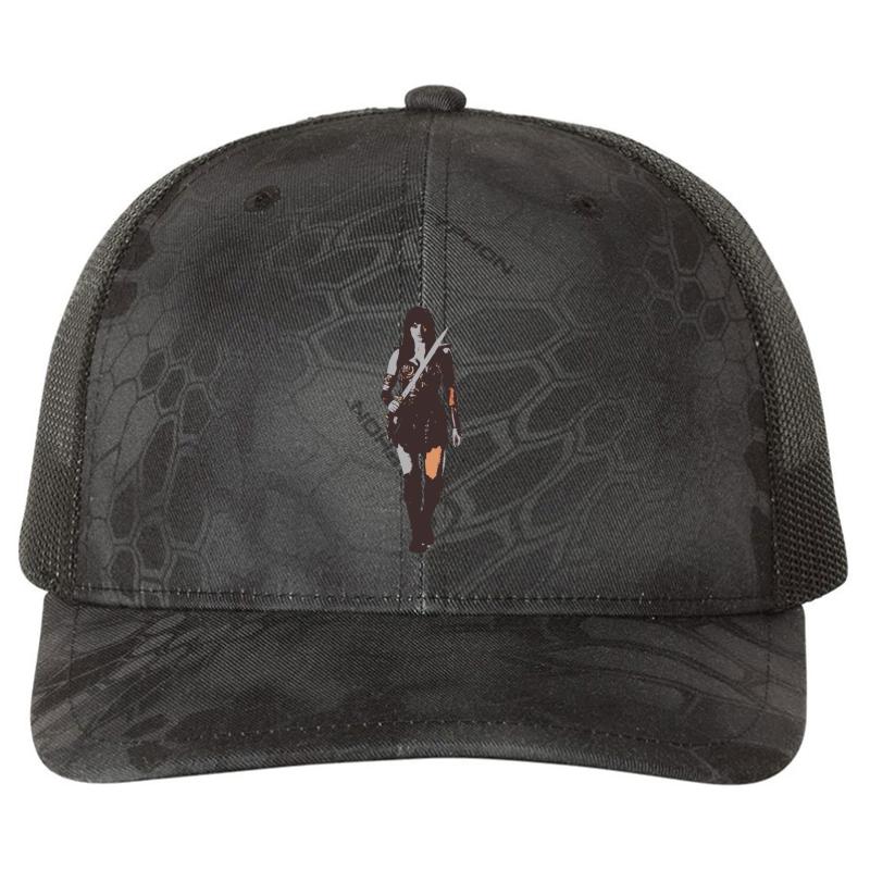 Xena Warrior Princess Richardson Premium Trucker Snapback Cap  Kryptek Typhon Black