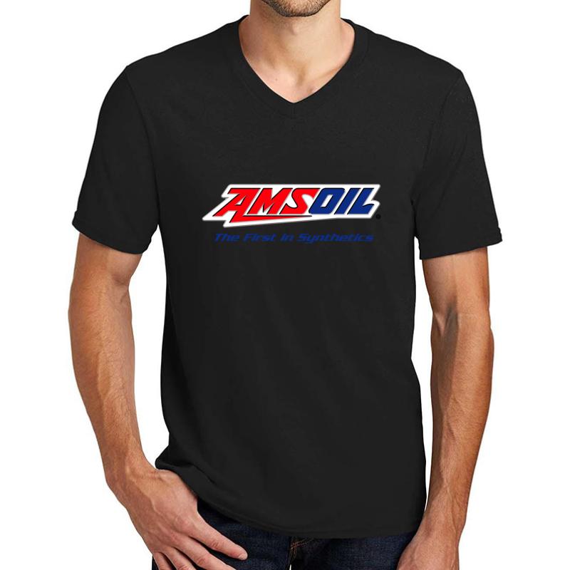 Amsyong Amsoil Unisex V-Neck T-Shirt Men Black