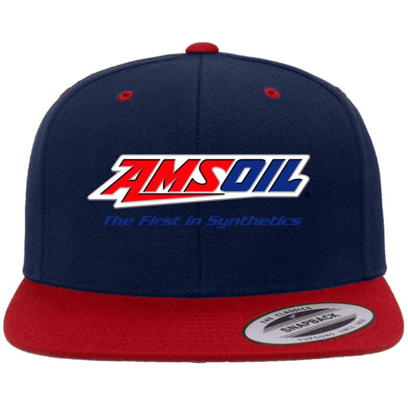 Amsyong Amsoil Premium Flat Bill Snapback Cap  Navy