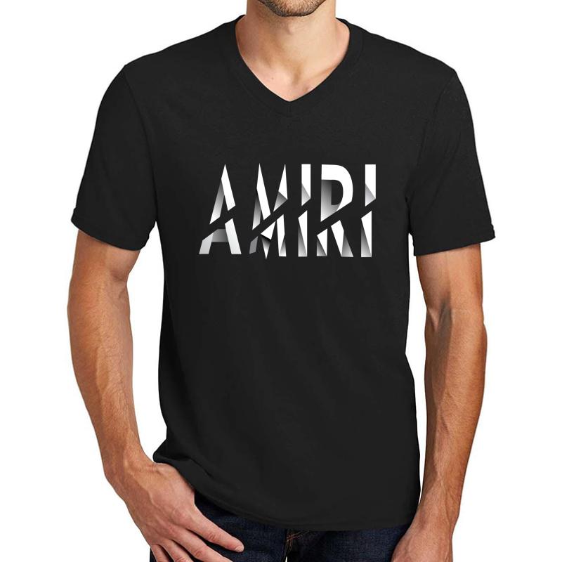 Amiri Unisex V-Neck T-Shirt Men Black